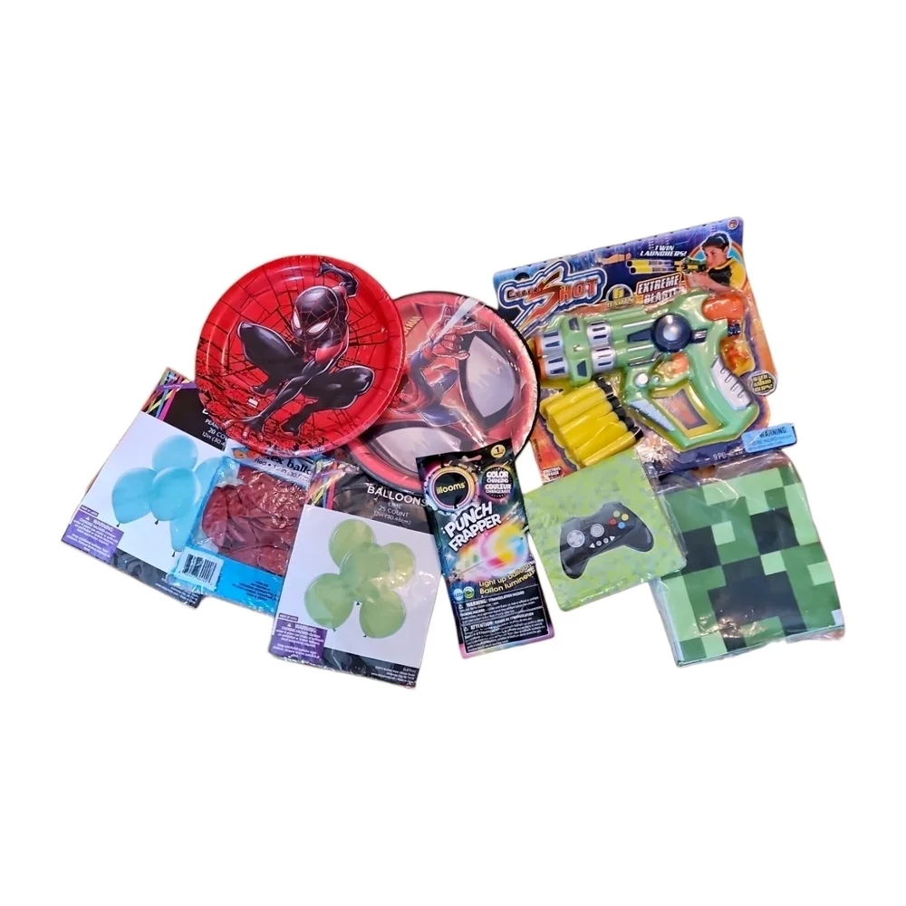 Bundle of Spider-Man & Minecraft Mixed Party Supplies Bundle, NWT